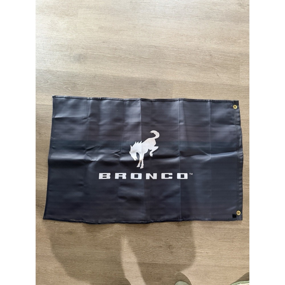 Ford Broncos black tapestry flag wall art mancave 37x24